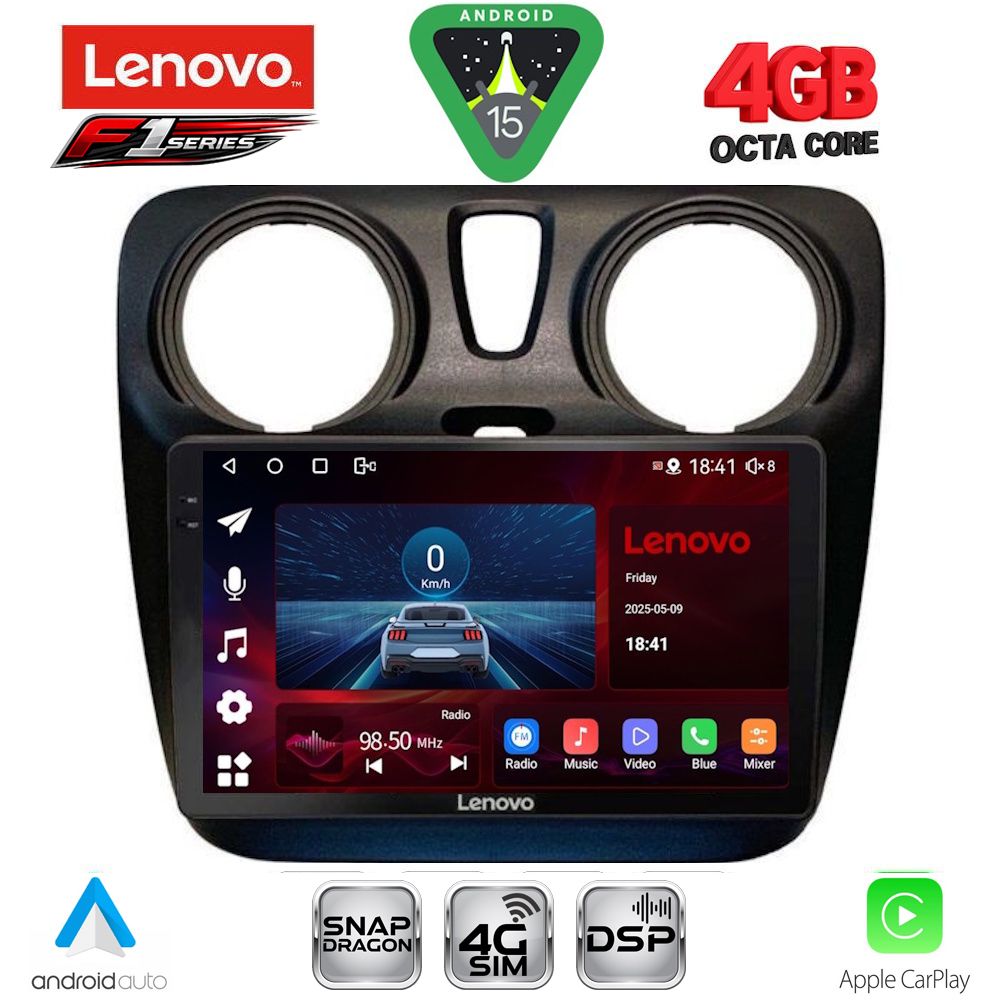 Βλησαρούλης Car Center - LENOVO SSQ 9112_CPA (9inc) MULTIMEDIA TABLET for DACIA DOKKER 2012-2022