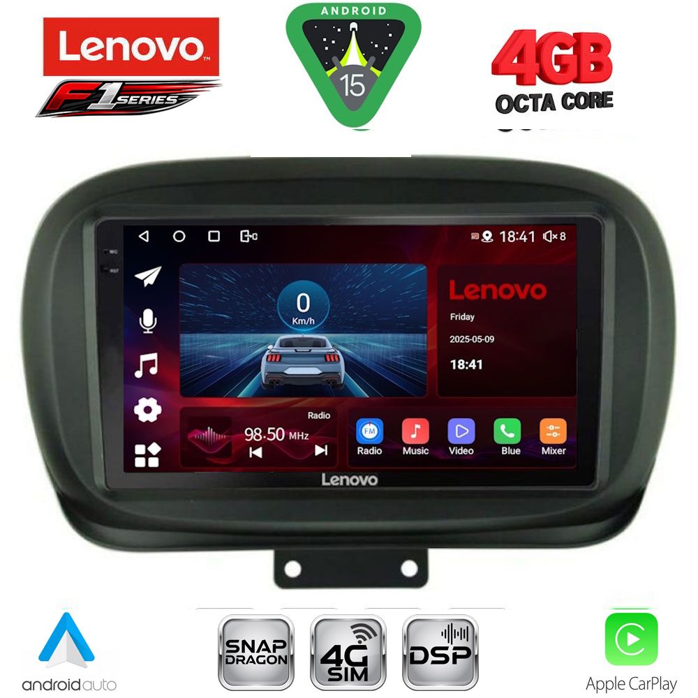 Βλησαρούλης Car Center - LENOVO SSQ 9134_CPA (9inc) MULTIMEDIA TABLET for FIAT 500Χ mod. 2014-2024
