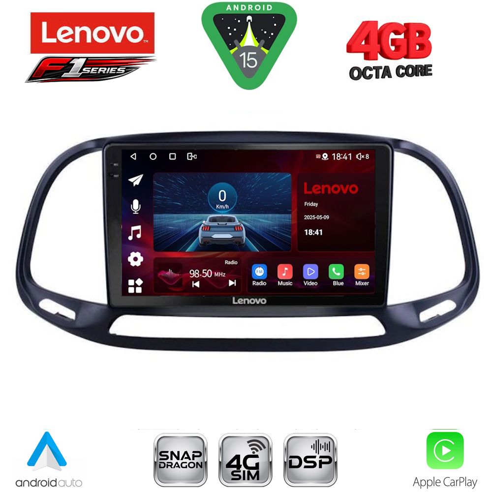 Βλησαρούλης Car Center - LENOVO SSQ 9138_CPA (9inc) MULTIMEDIA TABLET for FIAT DOBLO – OPEL COMBO mod. 2015-2018