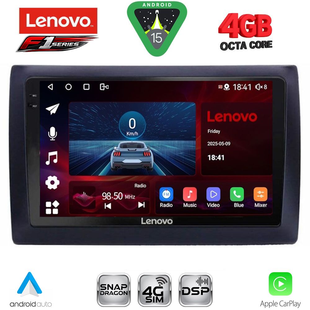 Βλησαρούλης Car Center - LENOVO SSQ 9145_CPA (9inc) MULTIMEDIA TABLET for FIAT STILO mod. 2001-2007