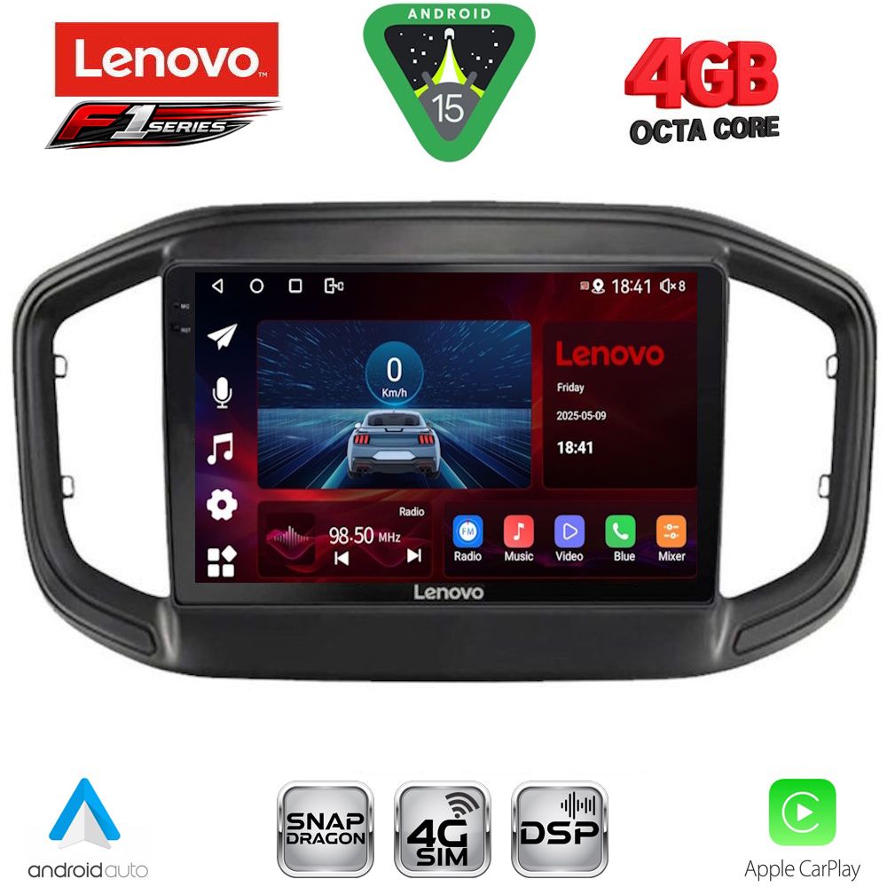 Βλησαρούλης Car Center - LENOVO SSQ 9147_CPA (9inc) MULTIMEDIA TABLET for FIAT STRADA mod. 2020-2026
