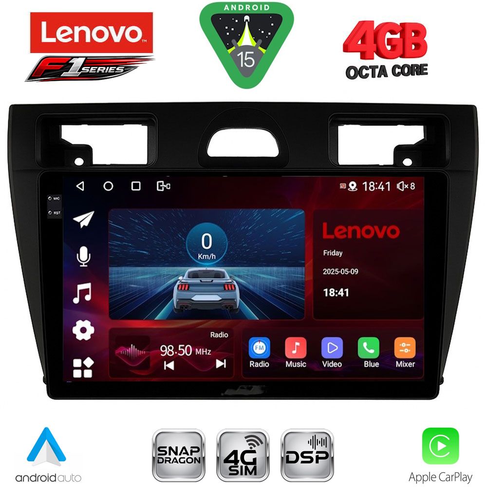 Βλησαρούλης Car Center - LENOVO SSQ 9153BL_CPA (9inc) MULTIMEDIA TABLET for FORD FIESTA mod. 2005-2008 (BLACK)