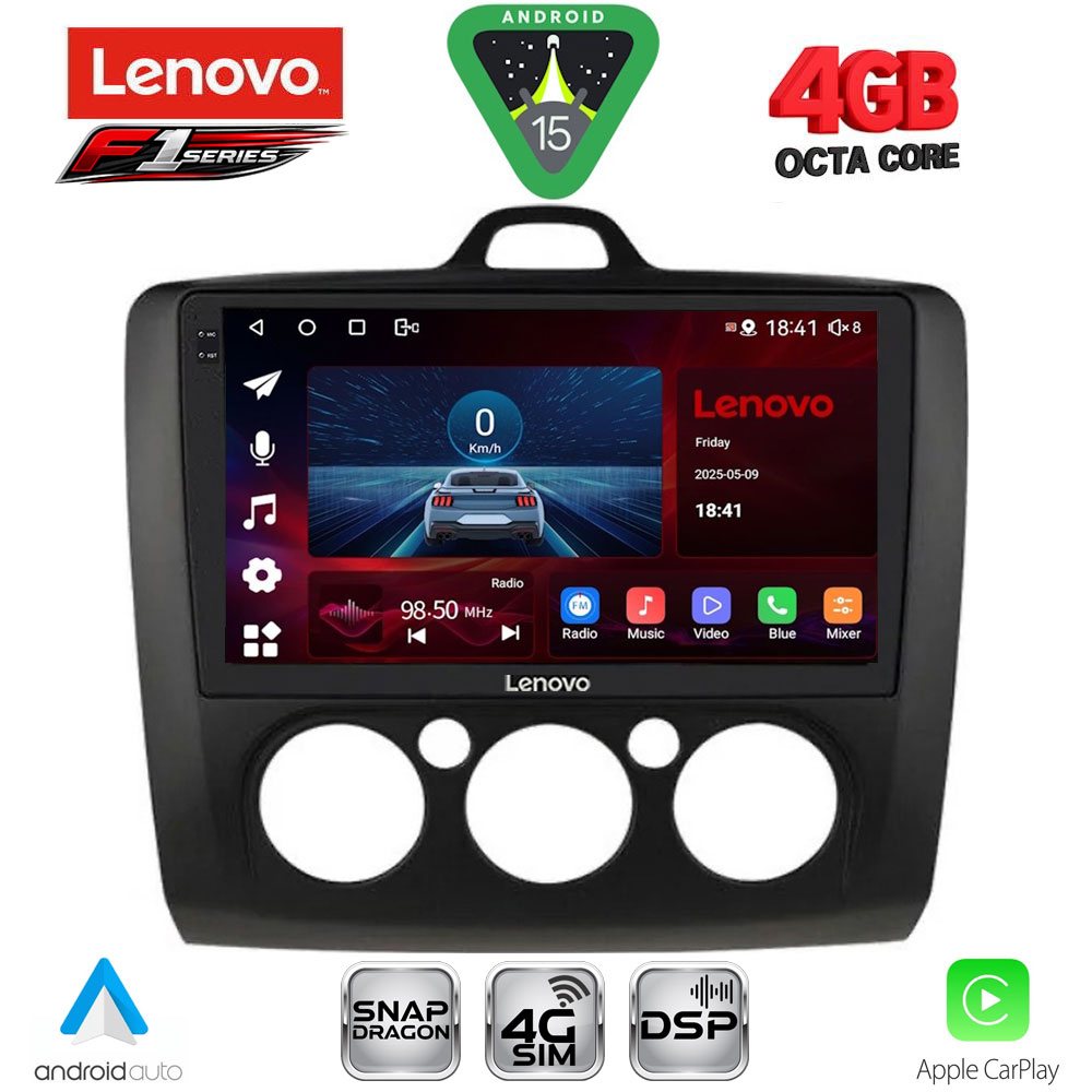 Βλησαρούλης Car Center - LENOVO SSQ 9156BL_CPA A/C (9inc) MULTIMEDIA TABLET for FORD FOCUS mod. 2005-2012 (BLACK)