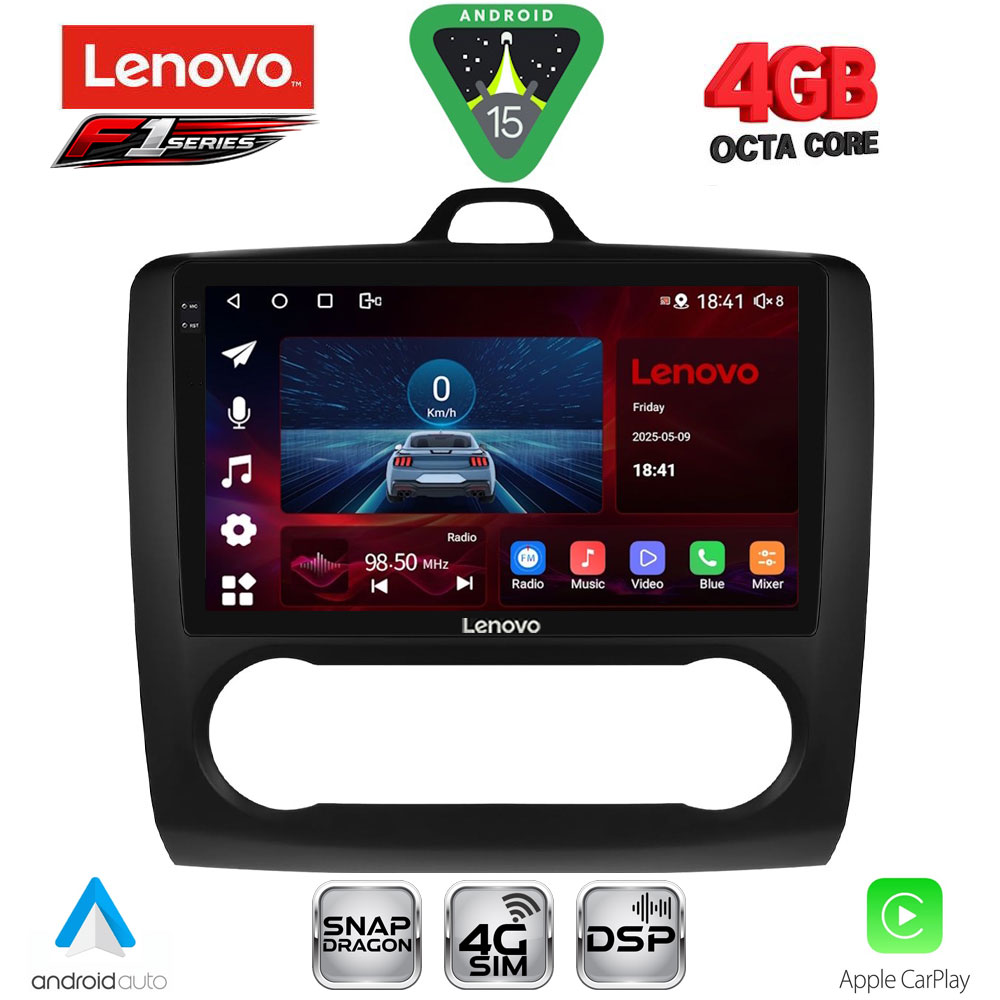 Βλησαρούλης Car Center - LENOVO SSQ 9156BL_CPA CLIMA (9inc) MULTIMEDIA TABLET for FORD FOCUS mod. 2005-2012 (BLACK)