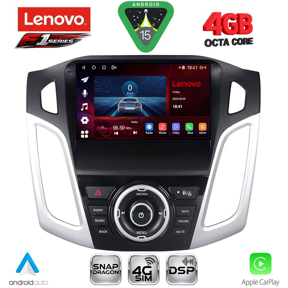 Βλησαρούλης Car Center - LENOVO SSQ 9157_CPA (9inc) MULTIMEDIA TABLET for FORD FOCUS mod. 2011-2018
