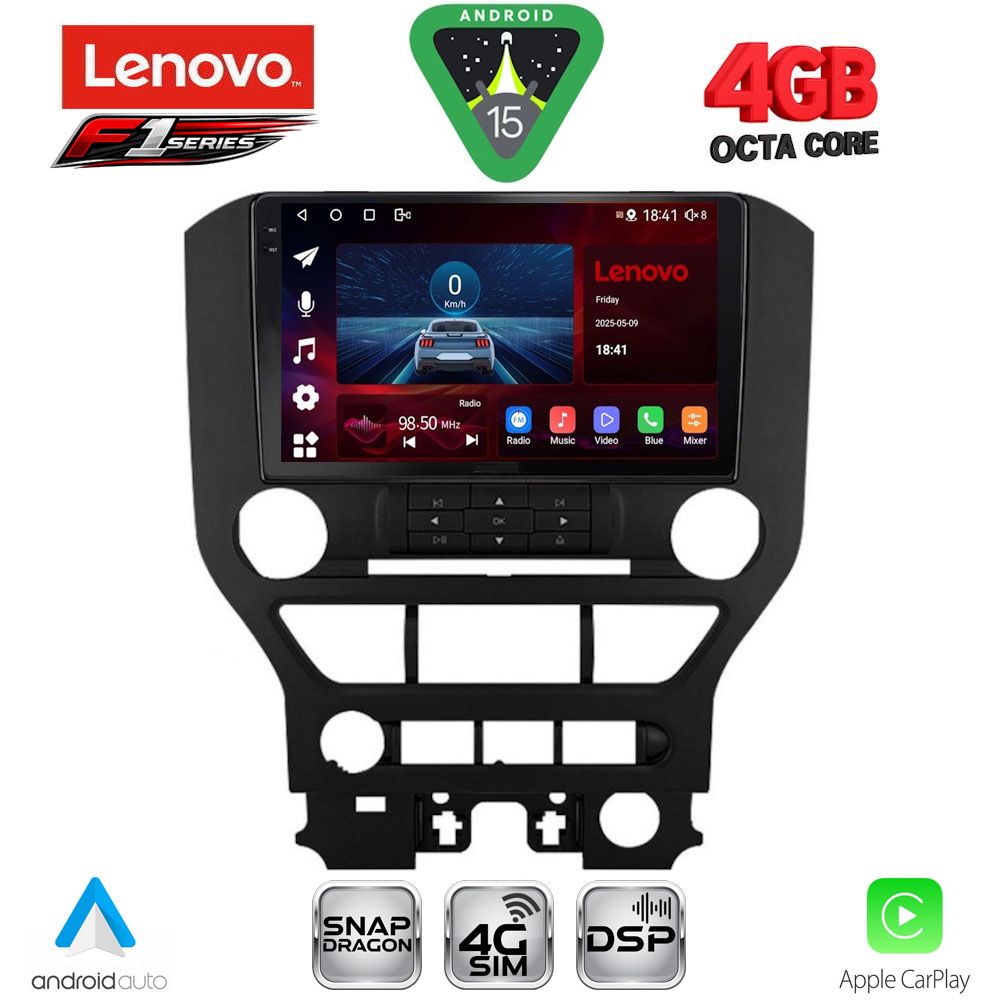 Βλησαρούλης Car Center - LENOVO SSQ 9166_CPA (9inc) MULTIMEDIA TABLET for FORD MUSTANG mod. 2015-2020