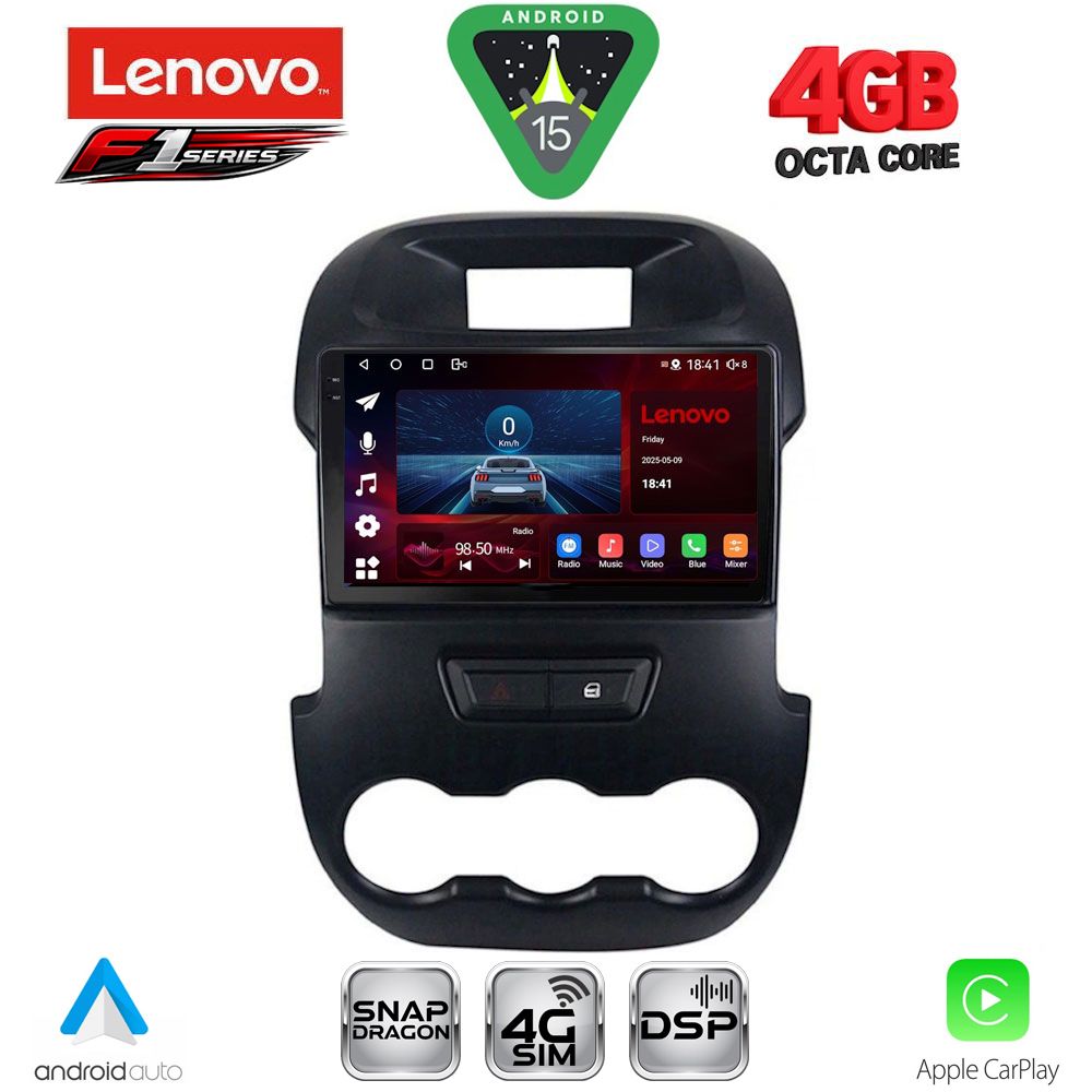 Βλησαρούλης Car Center - LENOVO SSQ 9171_CPA (9inc) MULTIMEDIA TABLET for FORD RANGER mod. 2011-2015