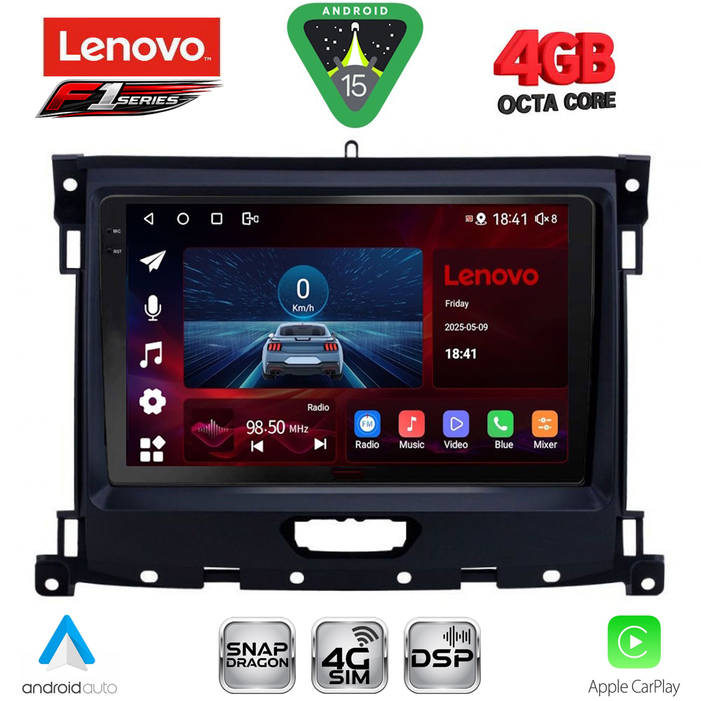 Βλησαρούλης Car Center - LENOVO SSQ 9173_CPA (9inc) MULTIMEDIA TABLET for FORD RANGER mod. 2018-2023