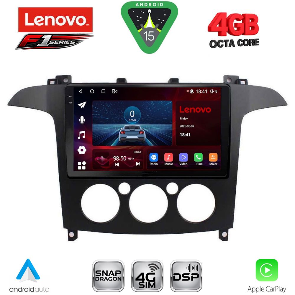 Βλησαρούλης Car Center - LENOVO SSQ 9175_CPA A/C (9inc) MULTIMEDIA TABLET for FORD SMAX mod. 2006-2014