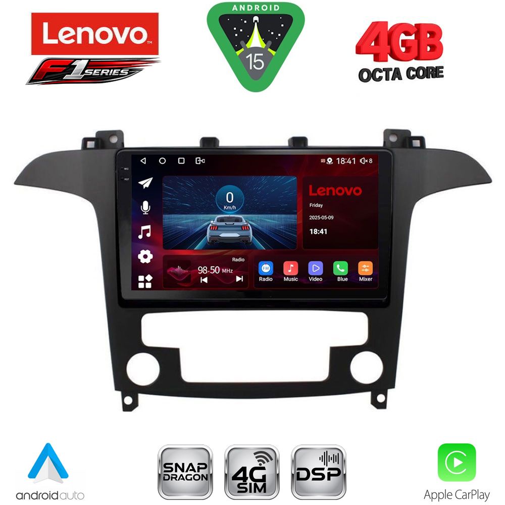 Βλησαρούλης Car Center - LENOVO SSQ 9175_CPA CLIMA (9inc) MULTIMEDIA TABLET for FORD SMAX mod. 2006-2014