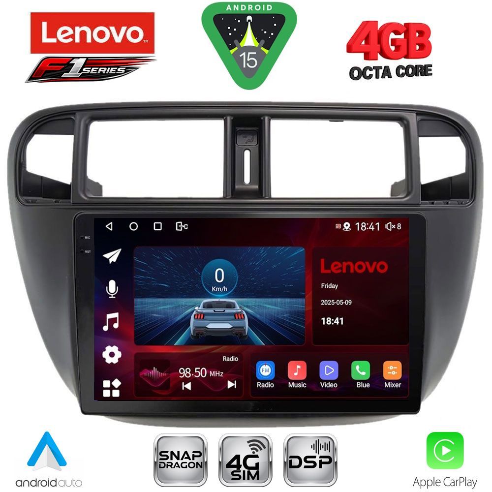 Βλησαρούλης Car Center - LENOVO SSQ 9186_CPA A/C (9inc) MULTIMEDIA TABLET for HONDA CIVIC mod. 1995-2001