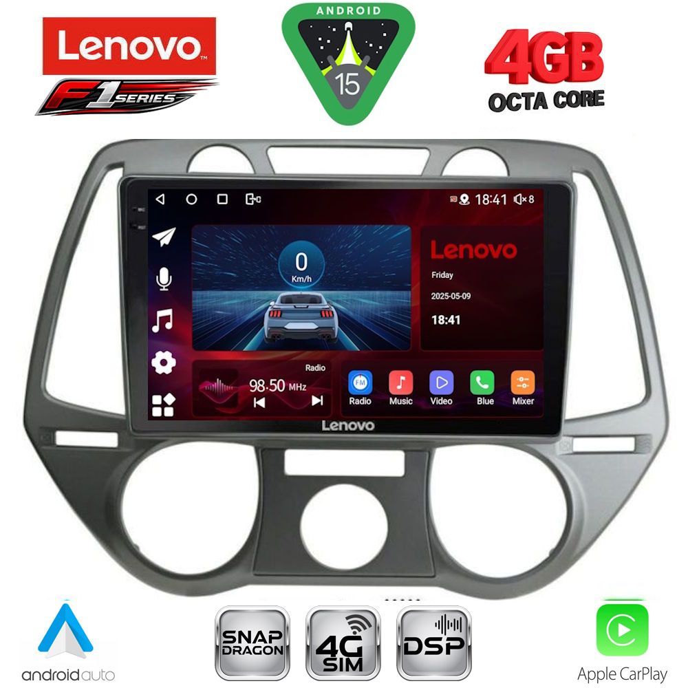 Βλησαρούλης Car Center - LENOVO SSQ 9228_CPA A/C (9inc) MULTIMEDIA TABLET for HYUNDAI i20 mod. 2008-2012
