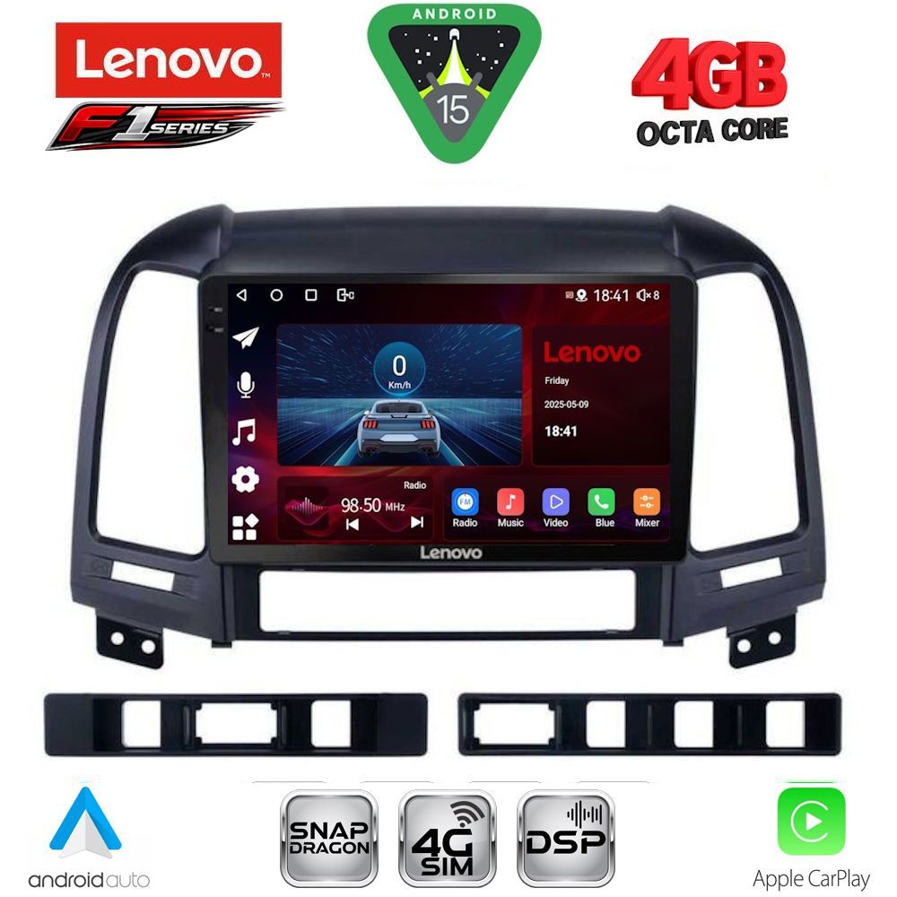 Βλησαρούλης Car Center - LENOVO SSQ 9239_CPA (9inc) MULTIMEDIA TABLET for HYUNDAI SANTA FE mod. 2005-2013
