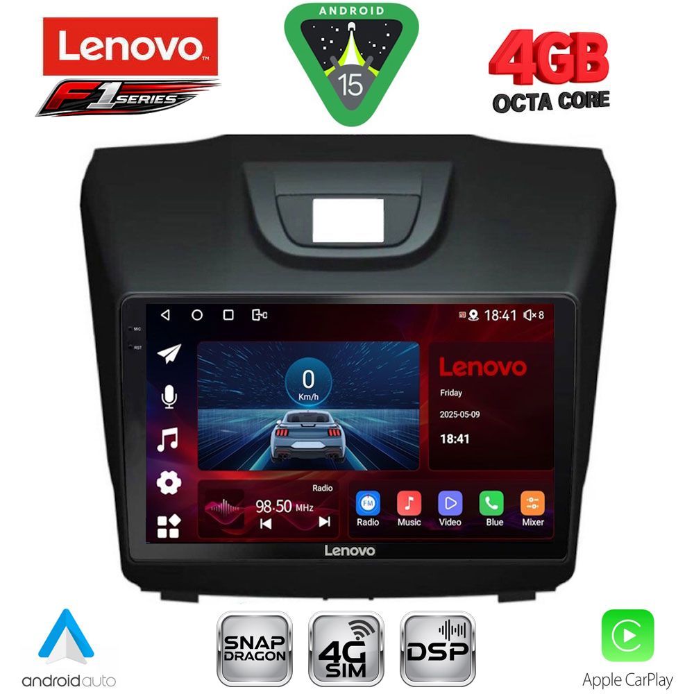 Βλησαρούλης Car Center - LENOVO SSQ 9255_CPA (9inc) MULTIMEDIA TABLET for ISUZU DMAX mod. 2012-2020