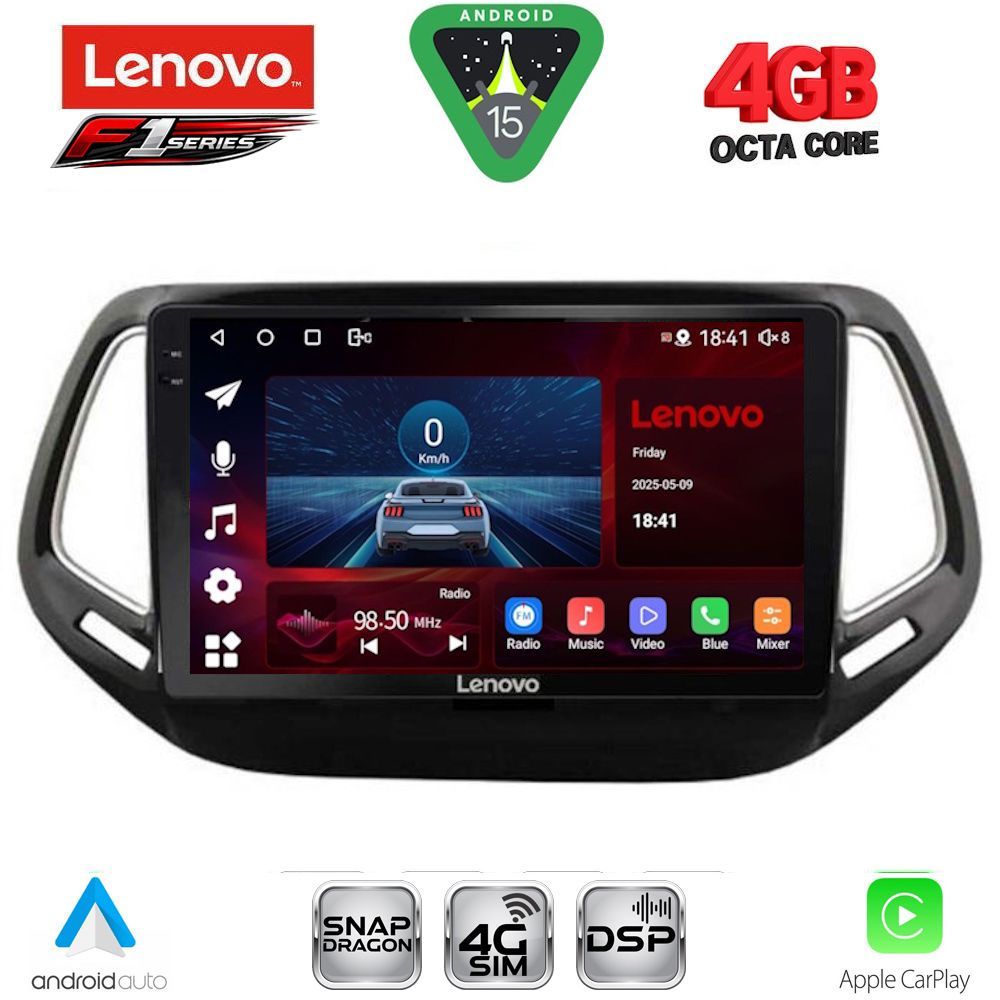 Βλησαρούλης Car Center - LENOVO SSQ 9278_CPA (10inc) MULTIMEDIA TABLET for JEEP COMPASS mod. 2016-2021