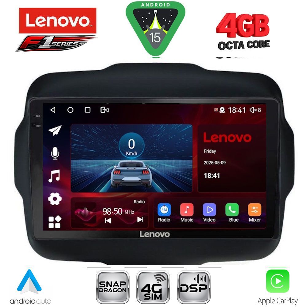 Βλησαρούλης Car Center - LENOVO SSQ 9290_CPA (9inc) MULTIMEDIA TABLET for JEEP RENEGADE  mod. 2014-2022