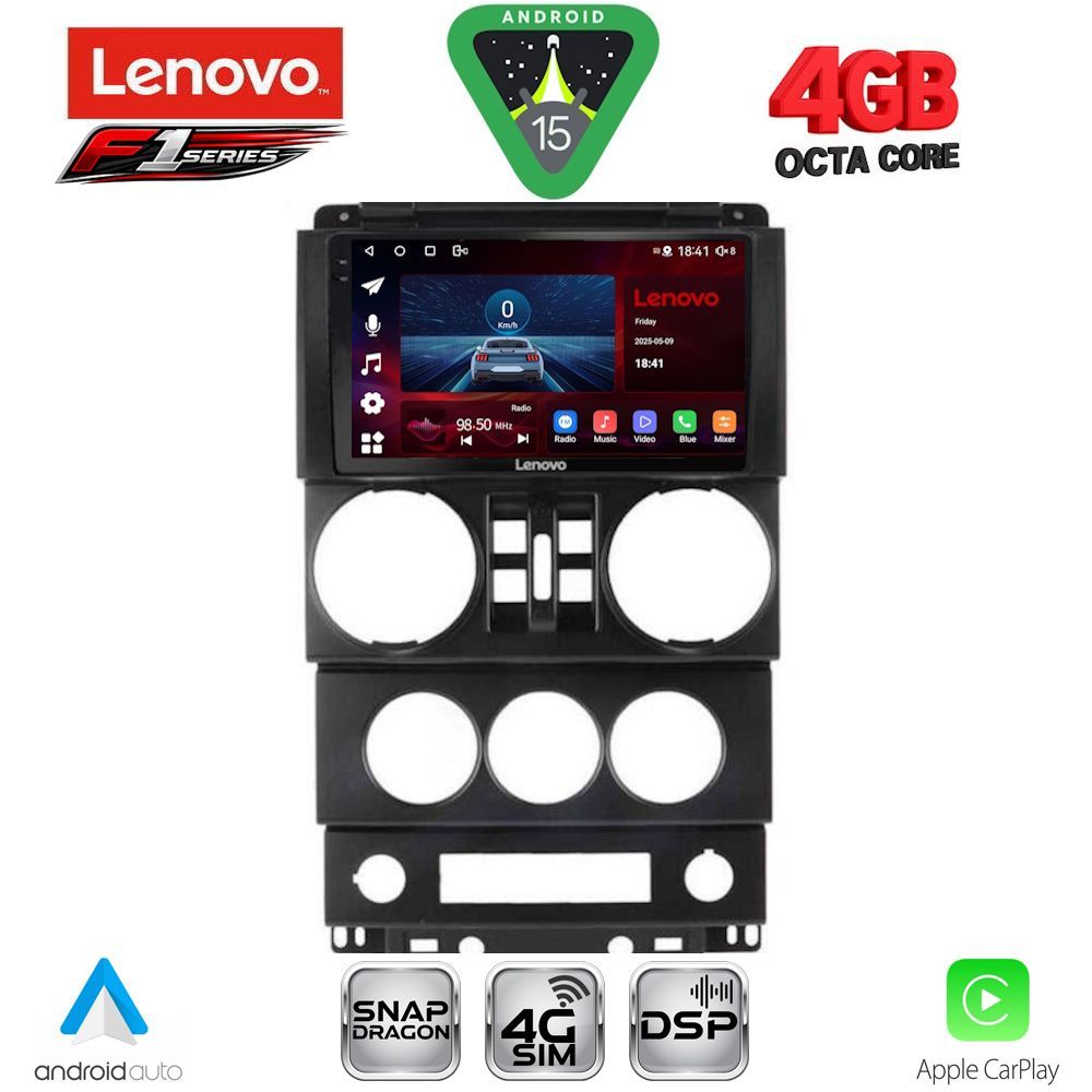 Βλησαρούλης Car Center - LENOVO SSQ 9294_CPA (9inc) MULTIMEDIA TABLET for JEEP WRANGLER  mod. 2006-2011