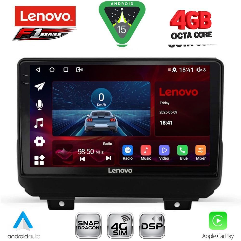 Βλησαρούλης Car Center - LENOVO SSQ 9298_CPA (9inc) MULTIMEDIA TABLET for JEEP WRANGLER mod. 2018-2026