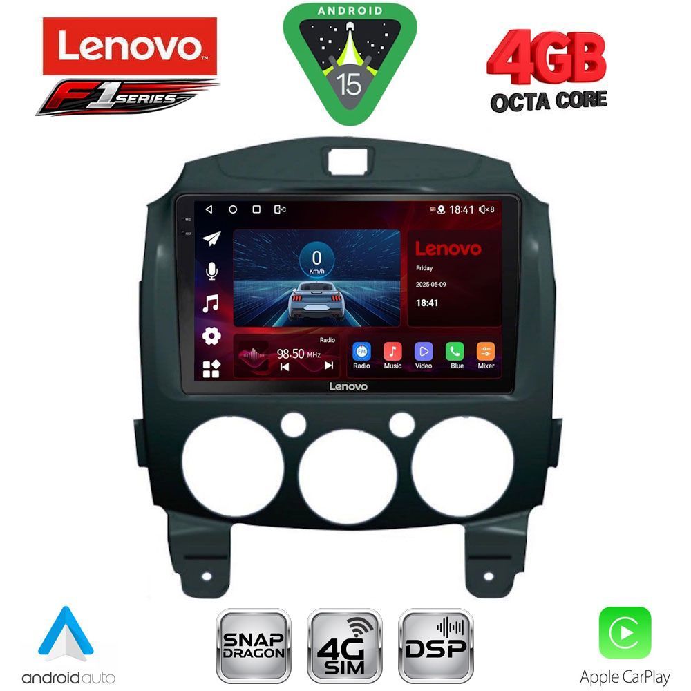 Βλησαρούλης Car Center - LENOVO SSQ 9361_CPA (9inc) MULTIMEDIA TABLET for MAZDA 2  mod. 2007-2014