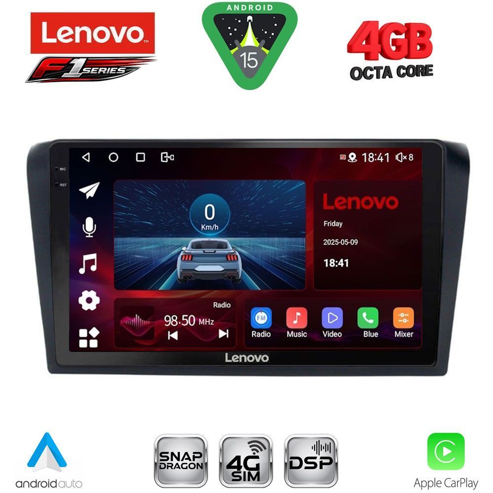 Βλησαρούλης Car Center - LENOVO SSQ 9365_CPA (9inc) MULTIMEDIA TABLET for MAZDA 3 mod. 2003-2008