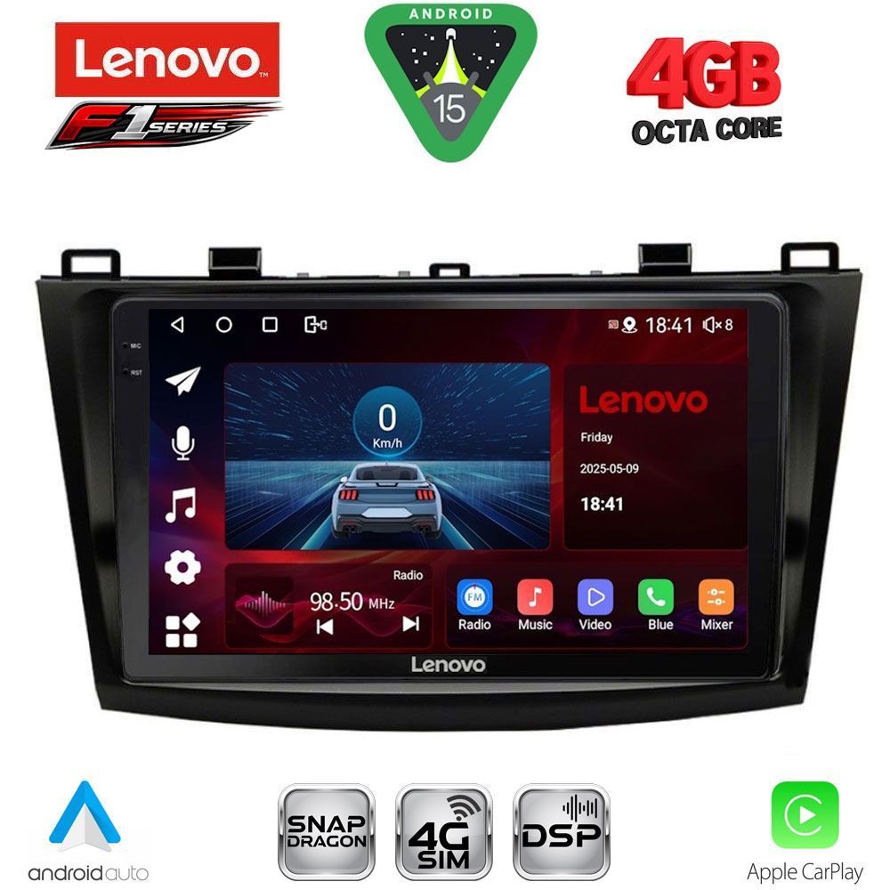 Βλησαρούλης Car Center - LENOVO SSQ 9366_CPA (9inc) MULTIMEDIA TABLET for MAZDA 3 mod. 2009-2014