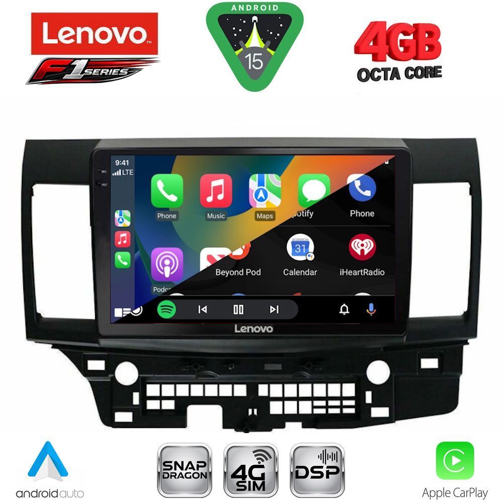 Βλησαρούλης Car Center - LENOVO SSQ 9434_CPA (10inc) MULTIMEDIA TABLET for MITSUBISHI LANCER mod. 2008-2017