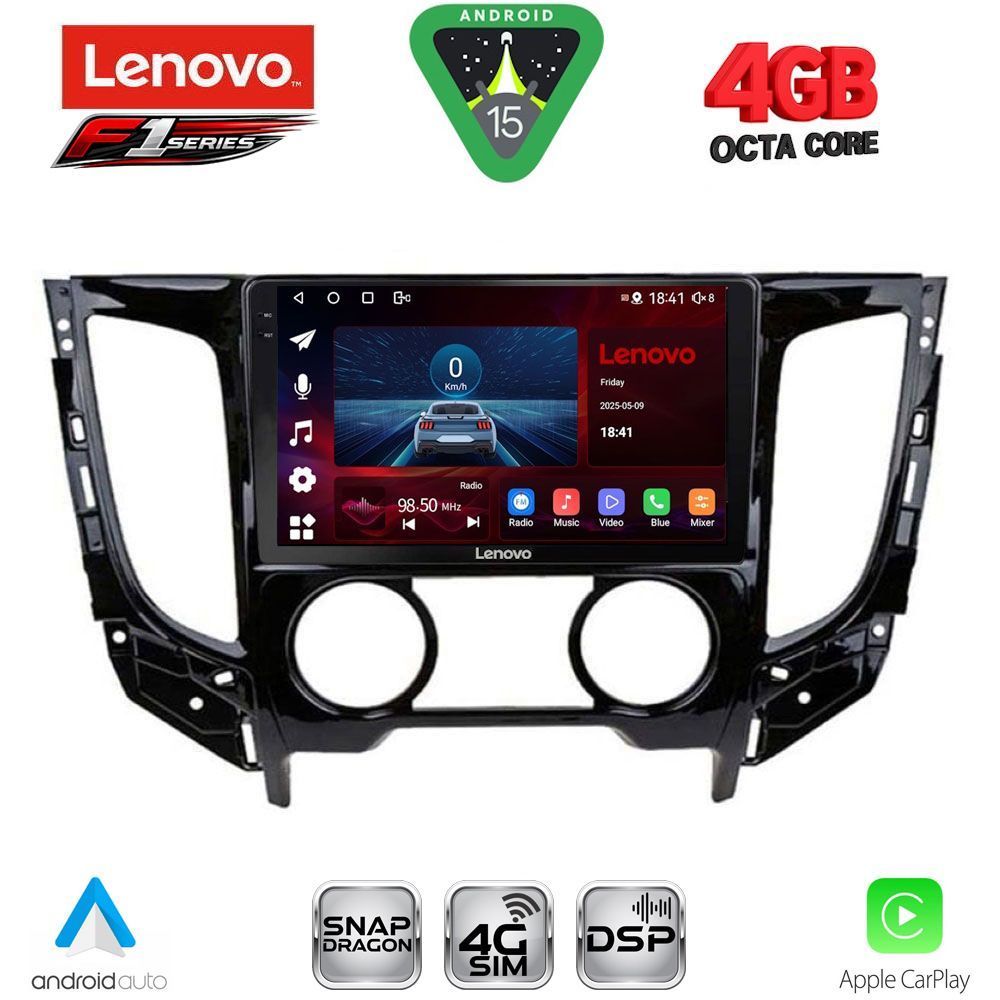 Βλησαρούλης Car Center - LENOVO SSQ 9437_CPA A/C (9inc) MULTIMEDIA TABLET for MITSUBISHI L200 mod. 2015-2019