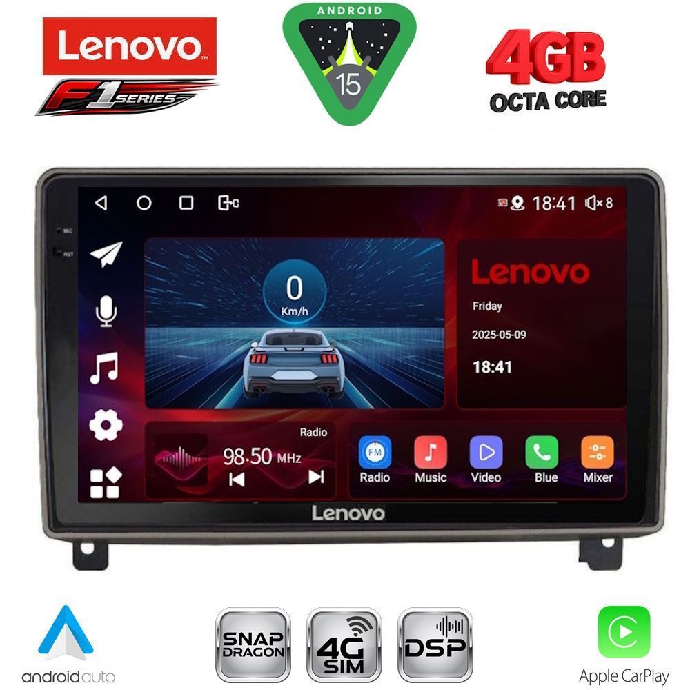 Βλησαρούλης Car Center - LENOVO SSQ 9517_CPA (9inc) MULTIMEDIA TABLET for PEUGEOT 407 mod. 2004-2011