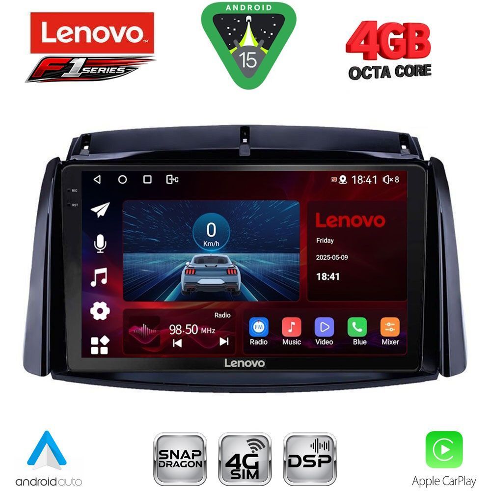 Βλησαρούλης Car Center - LENOVO SSQ 9551_CPA (9inc) MULTIMEDIA TABLET for RENAULT KOLEOS mod. 2006-2016