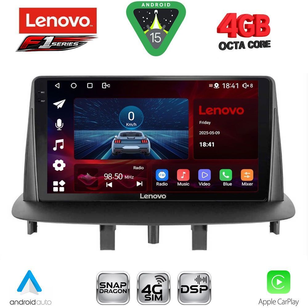 Βλησαρούλης Car Center - LENOVO SSQ 9556_CPA (9inc) MULTIMEDIA TABLET for RENAULT MEGANE 3 mod. 2009-2016