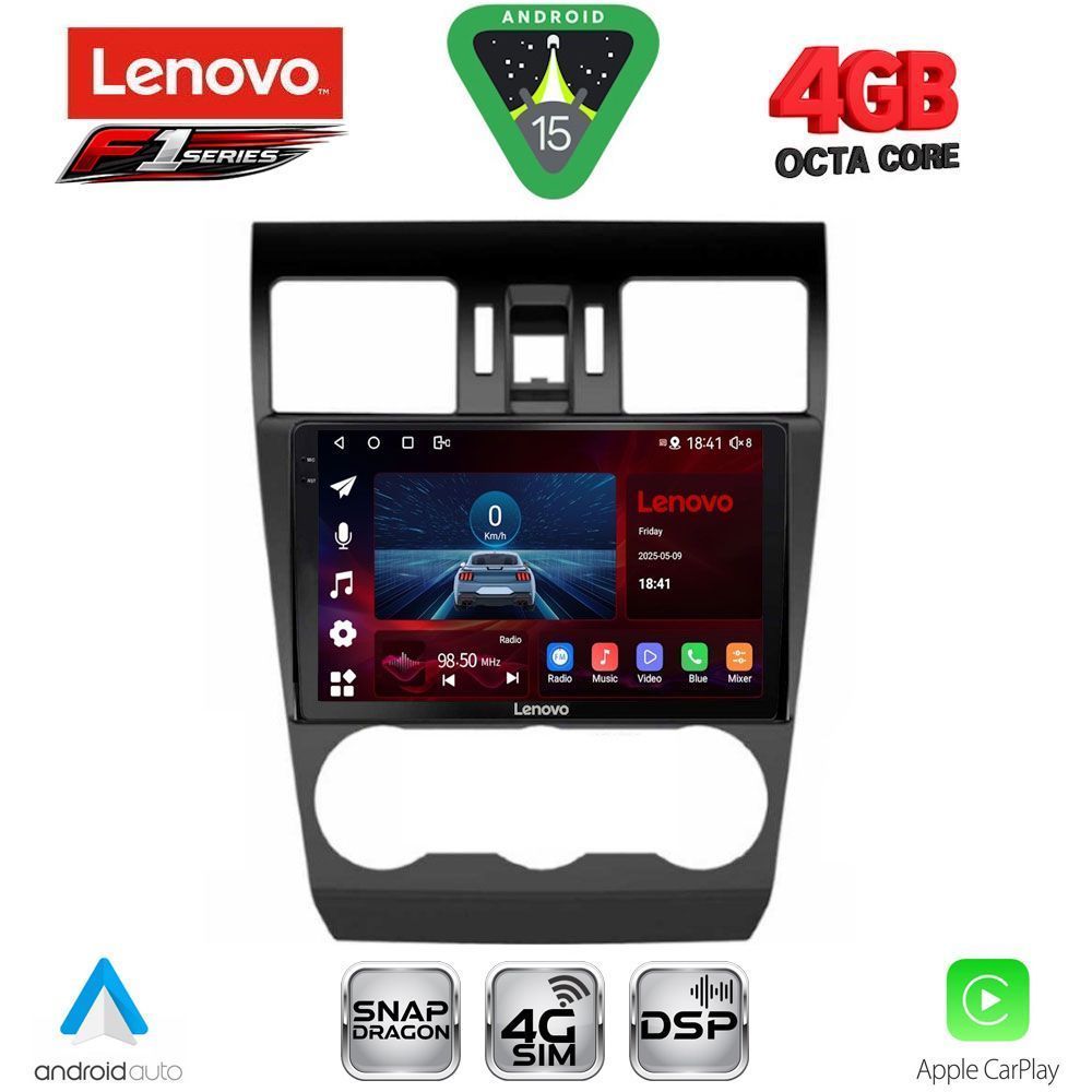 Βλησαρούλης Car Center - LENOVO SSQ 9663_CPA (9inc) MULTIMEDIA TABLET for SUBARU FORESTER - IMPREZA - XV mod. 2013-2019