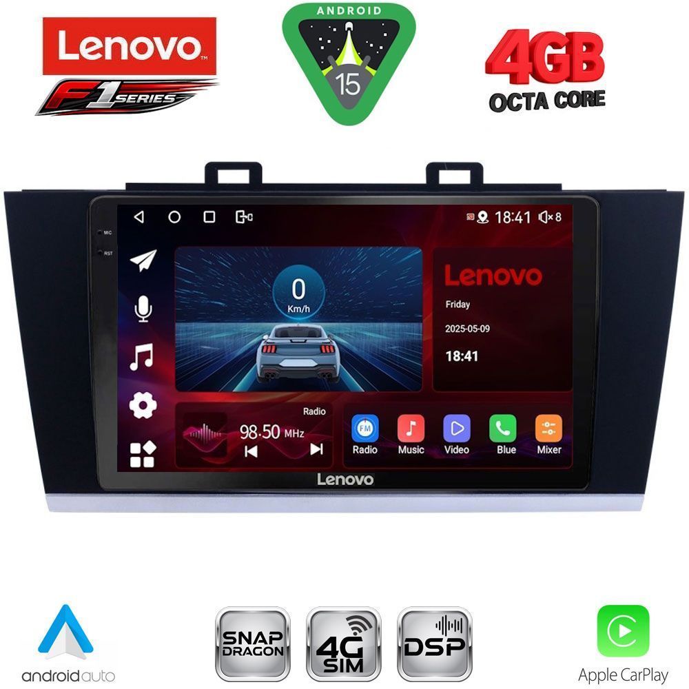Βλησαρούλης Car Center - LENOVO SSQ 9668_CPA (9inc) MULTIMEDIA TABLET for SUBARU LEGACY – OUTBACK mod. 2014-2019