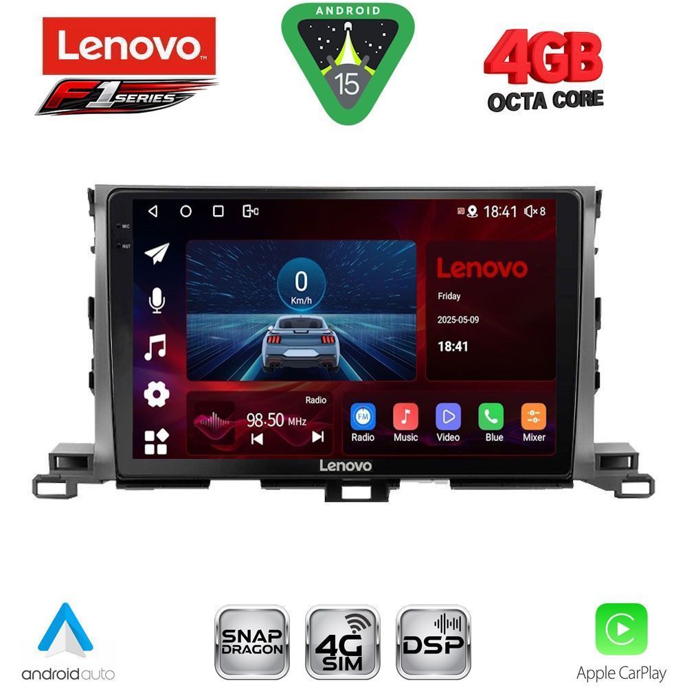 Βλησαρούλης Car Center - LENOVO SSQ 9700_CPA (10inc) MULTIMEDIA TABLET for TOYOTA HIGHLANDER mod. 2014-2019