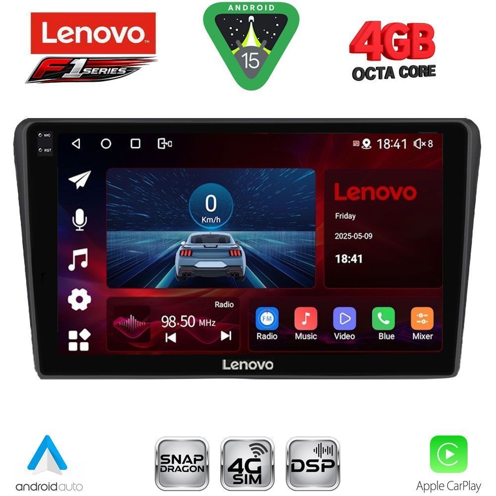 Βλησαρούλης Car Center - LENOVO SSQ 9704BL_CPA (9inc) MULTIMEDIA TABLET for TOYOTA AVENSIS (T25) mod. 2003-2009 (BLACK)