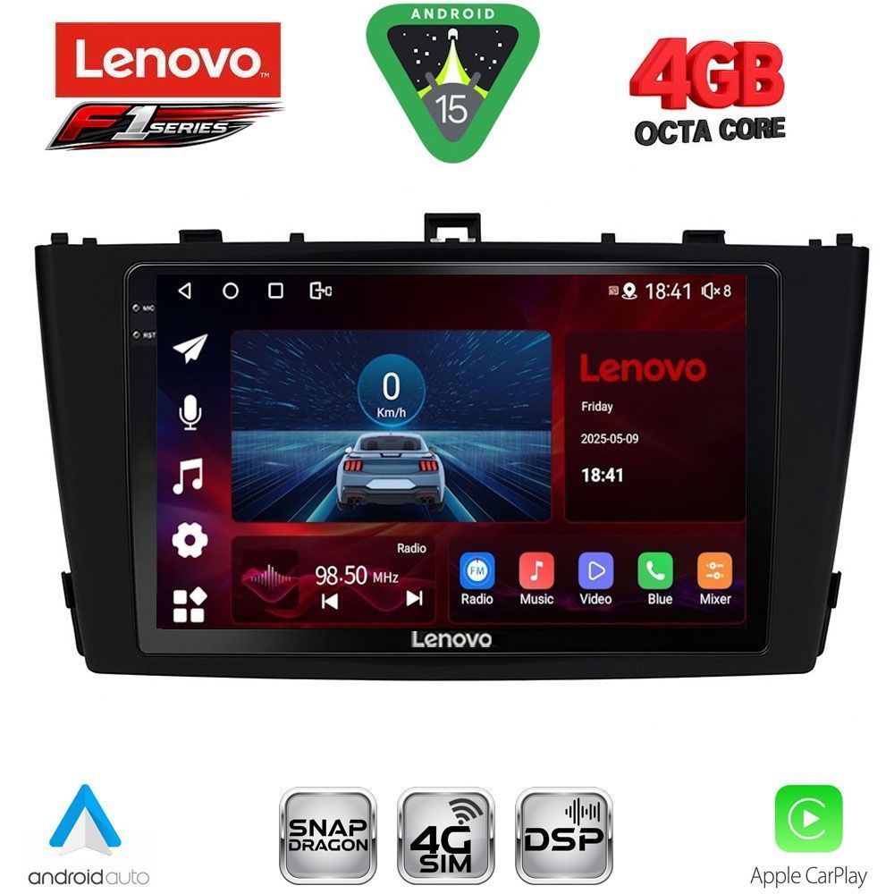 Βλησαρούλης Car Center - LENOVO SSQ 9705BL_CPA (9inc) MULTIMEDIA TABLET for TOYOTA AVENSIS (T27) mod. 2009-2015 (BLACK)