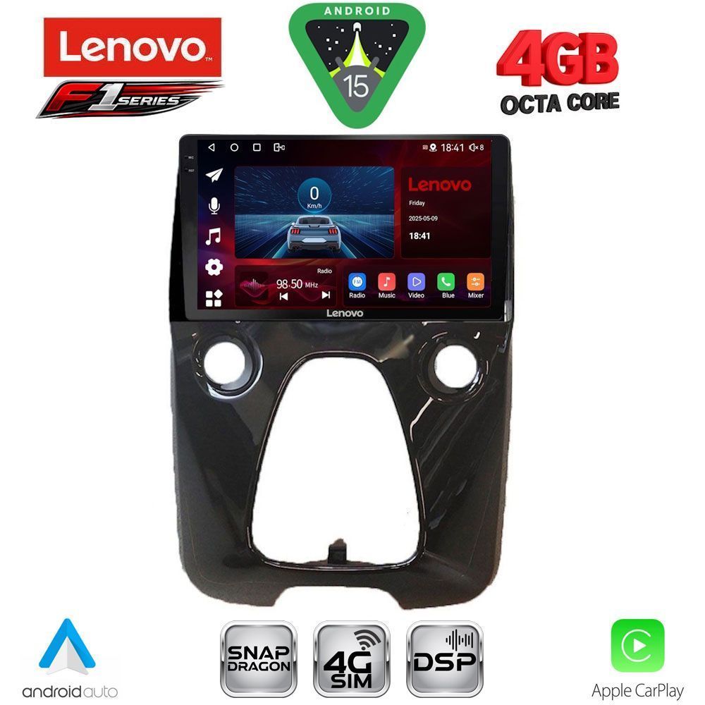 Βλησαρούλης Car Center - LENOVO SSQ 9708_CPA A/C (10inc) MULTIMEDIA TABLET for CITROEN C1-PEUGEOT 108-TOYOTA AYGO mod. 2014-2022