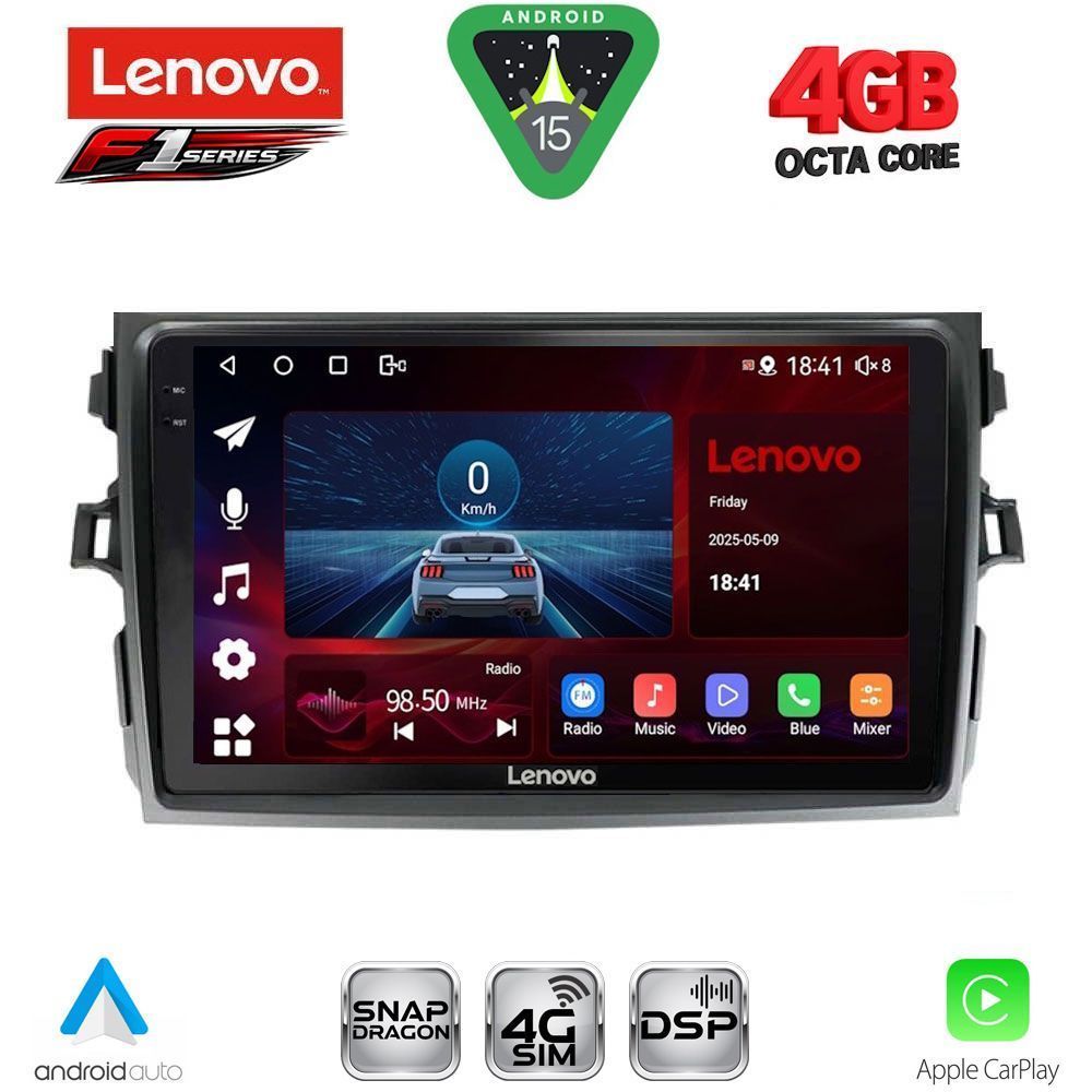 Βλησαρούλης Car Center - LENOVO SSQ 9713_CPA (9inc) MULTIMEDIA TABLET for TOYOTA COROLLA 4D mod. 2006-2012