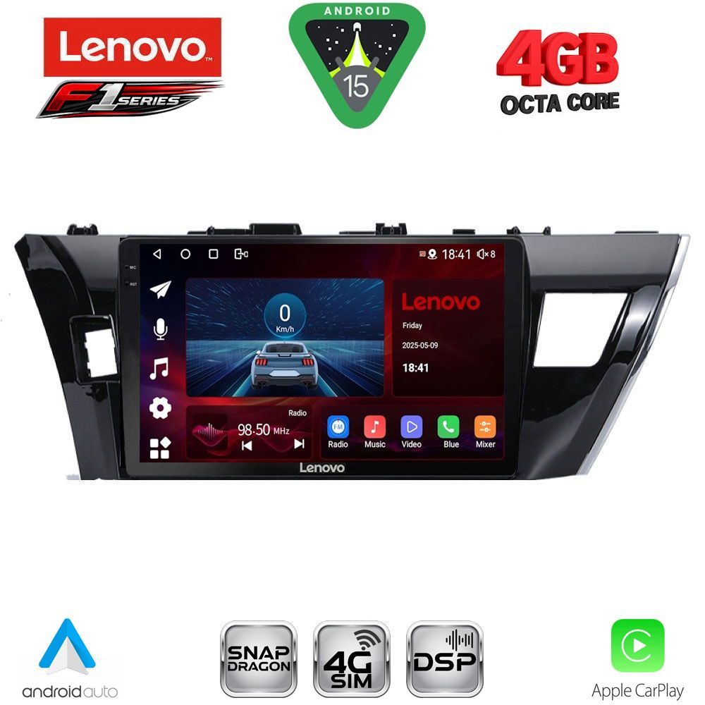Βλησαρούλης Car Center - LENOVO SSQ 9714_CPA (10inc) MULTIMEDIA TABLET for TOYOTA COROLLA mod. 2013-2016