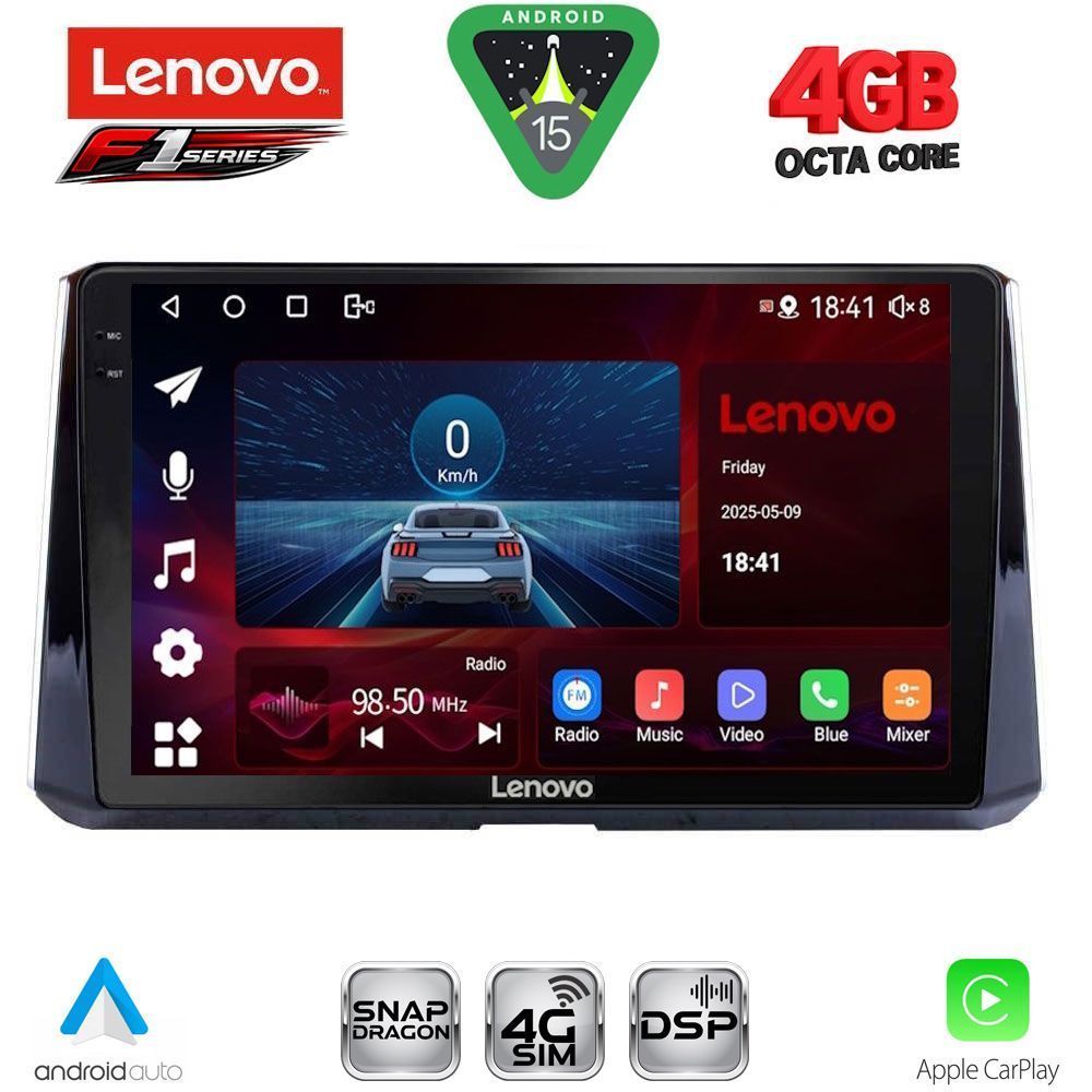 Βλησαρούλης Car Center - LENOVO SSQ 9716_CPA (10inc) MULTIMEDIA TABLET for TOYOTA COROLLA mod. 2019-2026
