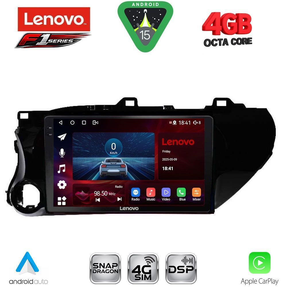 Βλησαρούλης Car Center - LENOVO SSQ 9721_CPA (10inc) MULTIMEDIA TABLET for TOYOTA HILUX mod. 2017-2026