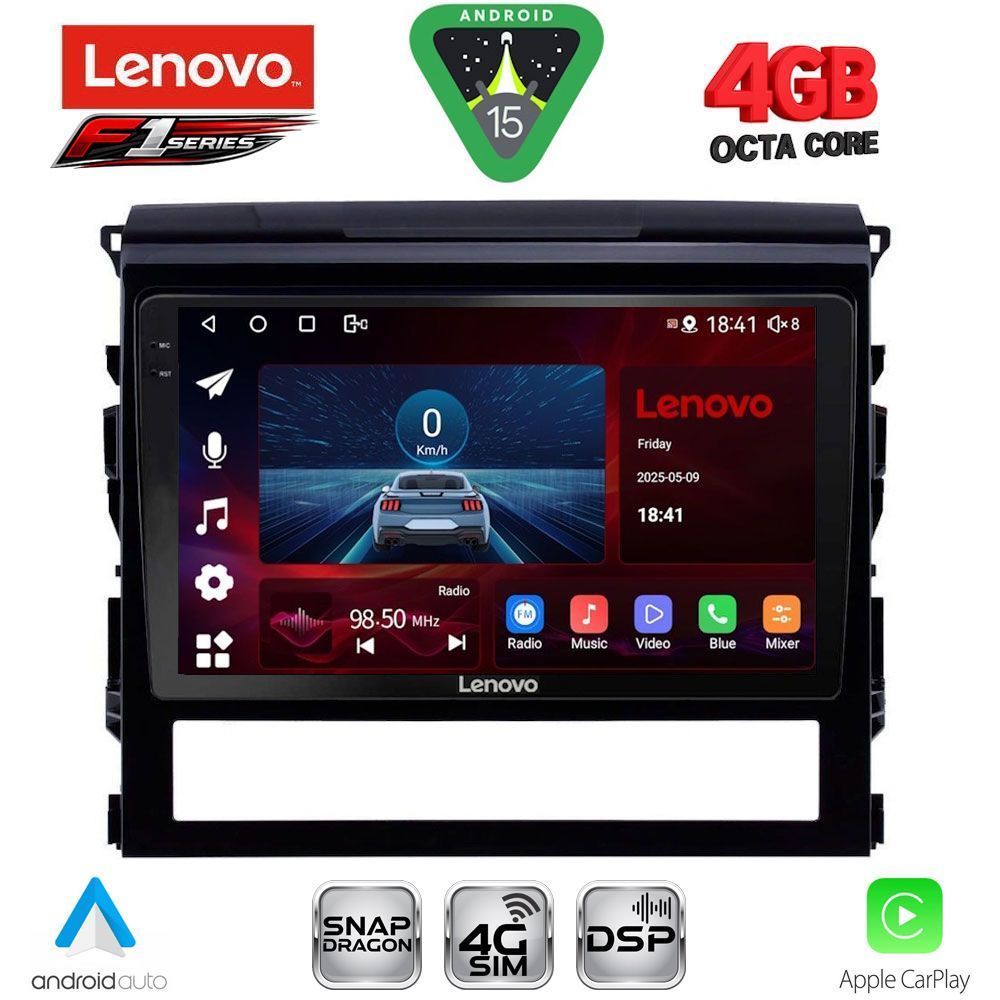 Βλησαρούλης Car Center - LENOVO SSQ 9725_CPA (9inc) MULTIMEDIA TABLET for TOYOTA LANDCRUISER mod. 2016-2019