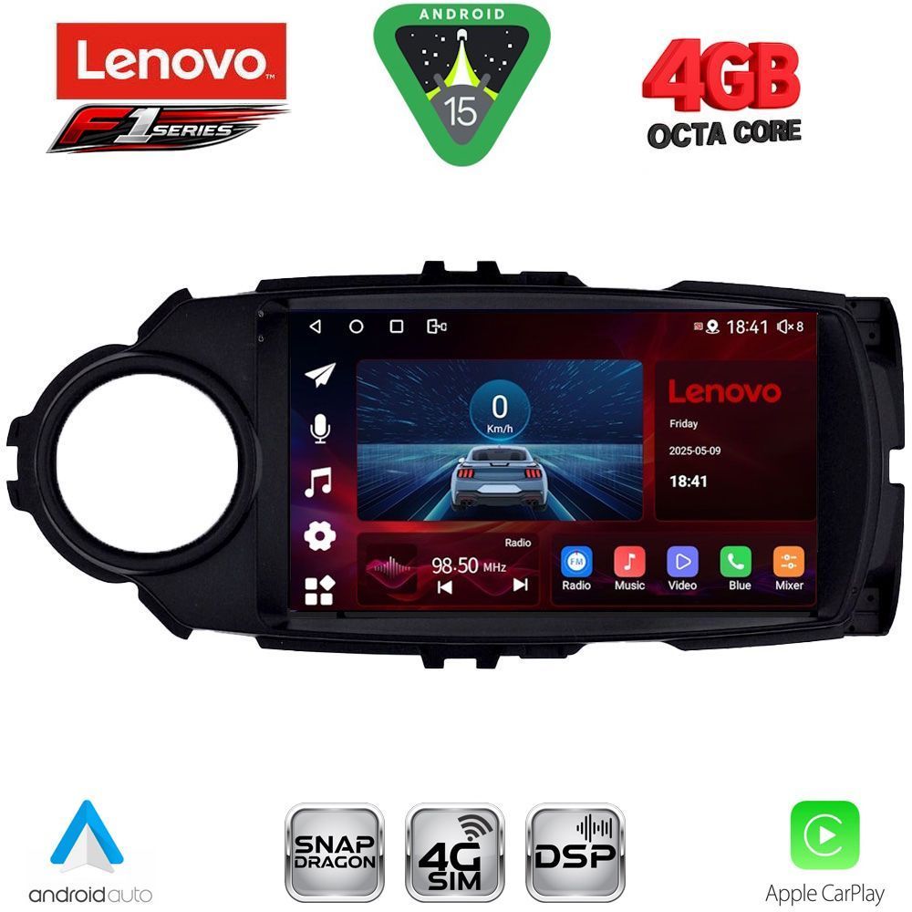 Βλησαρούλης Car Center - LENOVO SSQ 9737FL_CPA (9inc) MULTIMEDIA TABLET for TOYOTA YARIS mod. 2015-2020