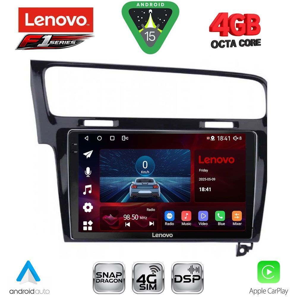 Βλησαρούλης Car Center - LENOVO SSQ 9747BL_CPA (10inc) MULTIMEDIA TABLET for VW GOLF 7 mod. 2013-2020