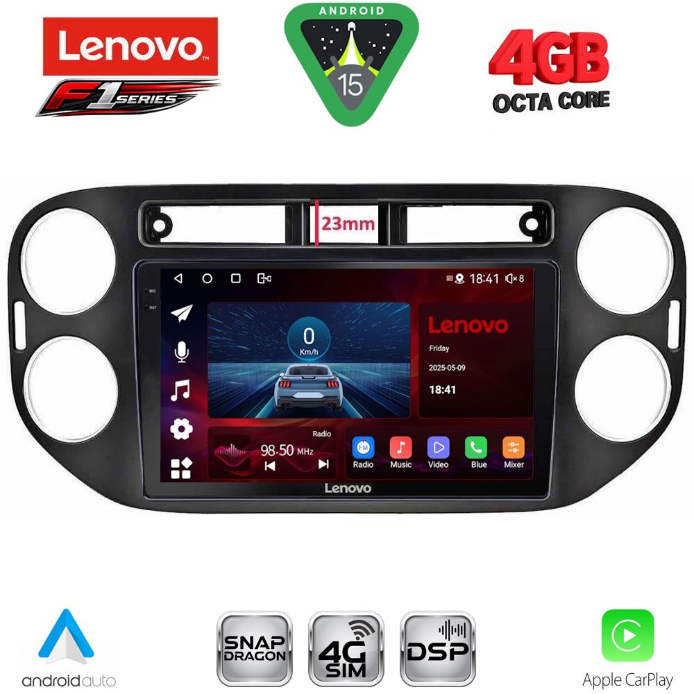 Βλησαρούλης Car Center - LENOVO SSQ 9760BL_CPA (9inc) MULTIMEDIA TABLET for VW TIGUAN mod. 2011-2016 (BLACK)