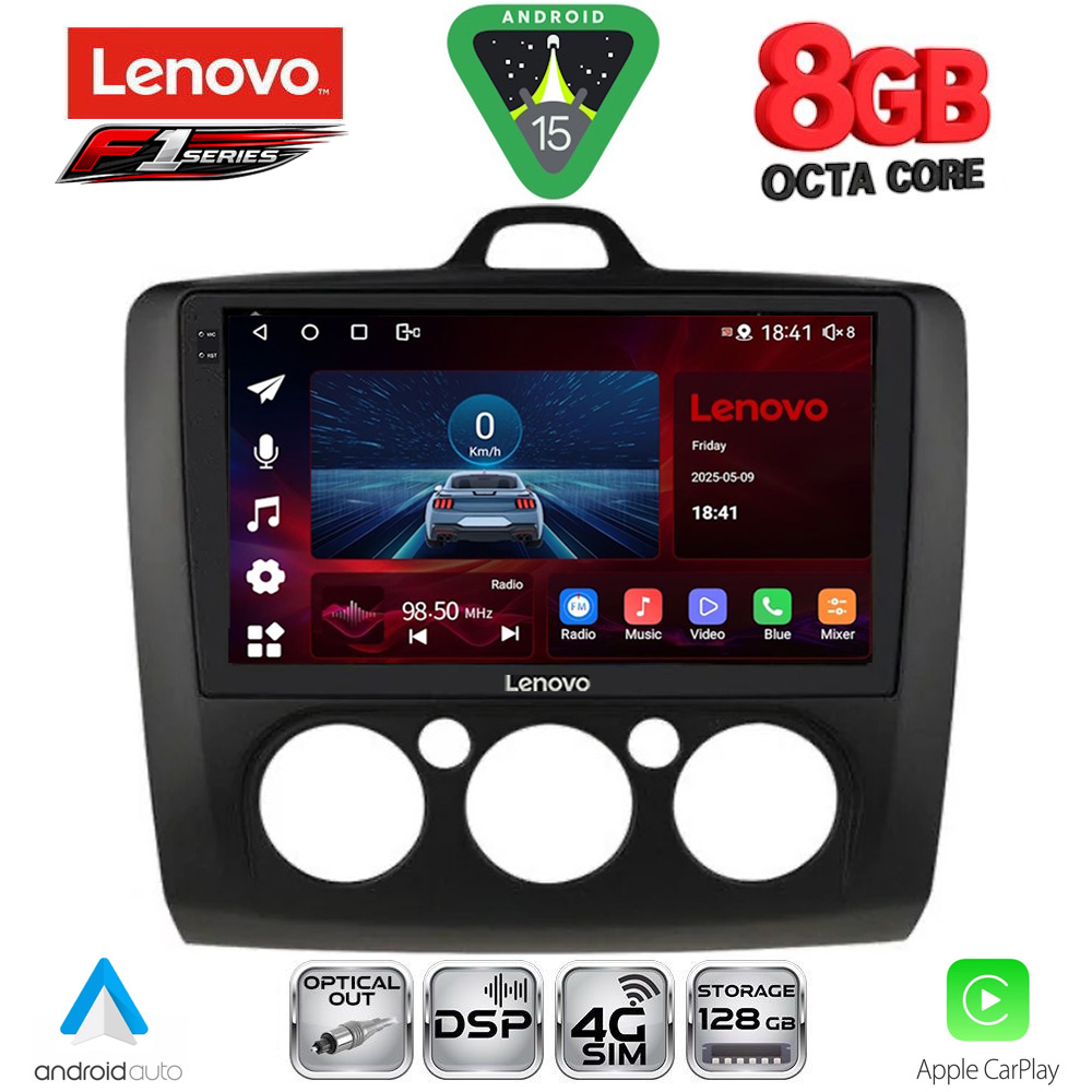 Βλησαρούλης Car Center - LENOVO SSR 10156BL_CPA A/C (9inc) MULTIMEDIA TABLET for FORD FOCUS mod. 2005-2012 (BLACK)