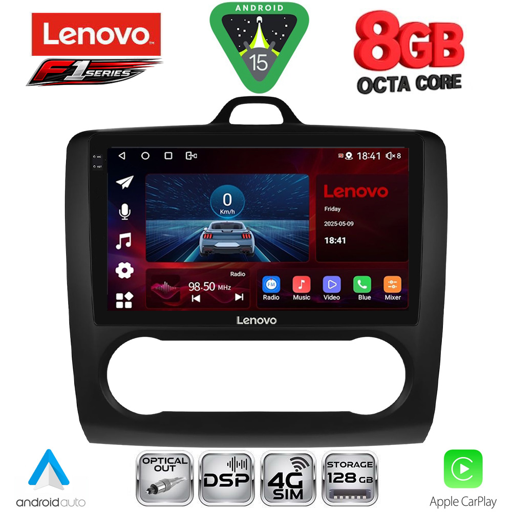 Βλησαρούλης Car Center - LENOVO SSR 10156BL_CPA CLIMA (9inc) MULTIMEDIA TABLET for FORD FOCUS mod. 2005-2012 (BLACK)