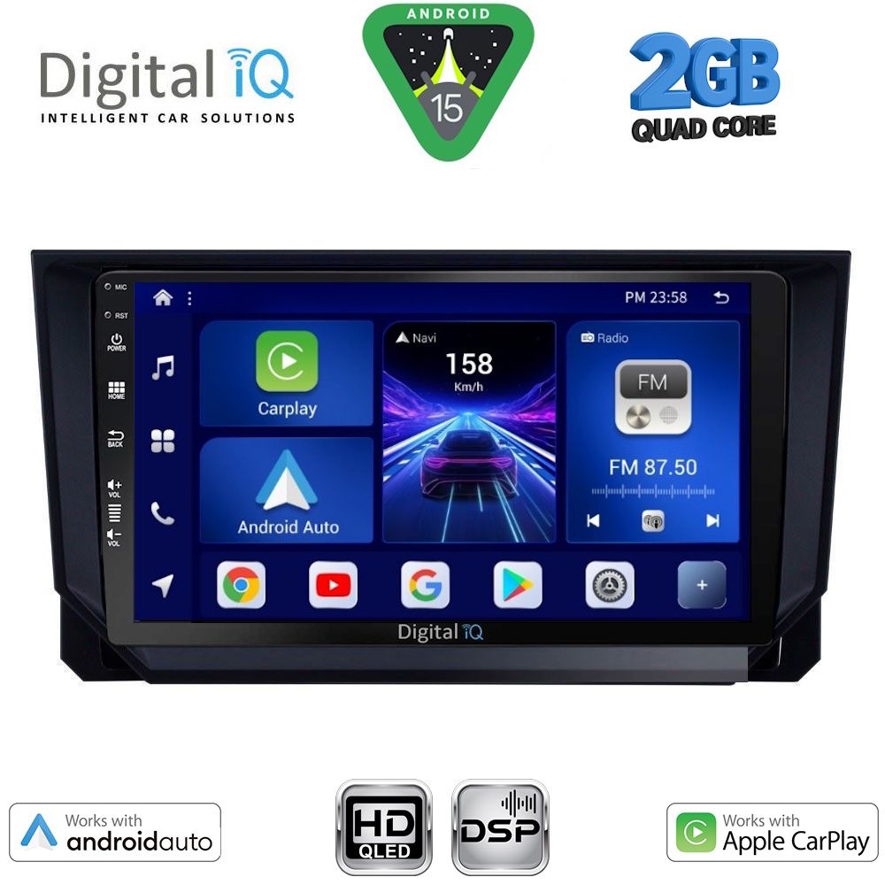 Βλησαρούλης Car Center - DIGITAL IQ BXC 3573_CPAA (9inc) MULTIMEDIA TABLET for SEAT ARONA - IBIZA mod. 2018-2026