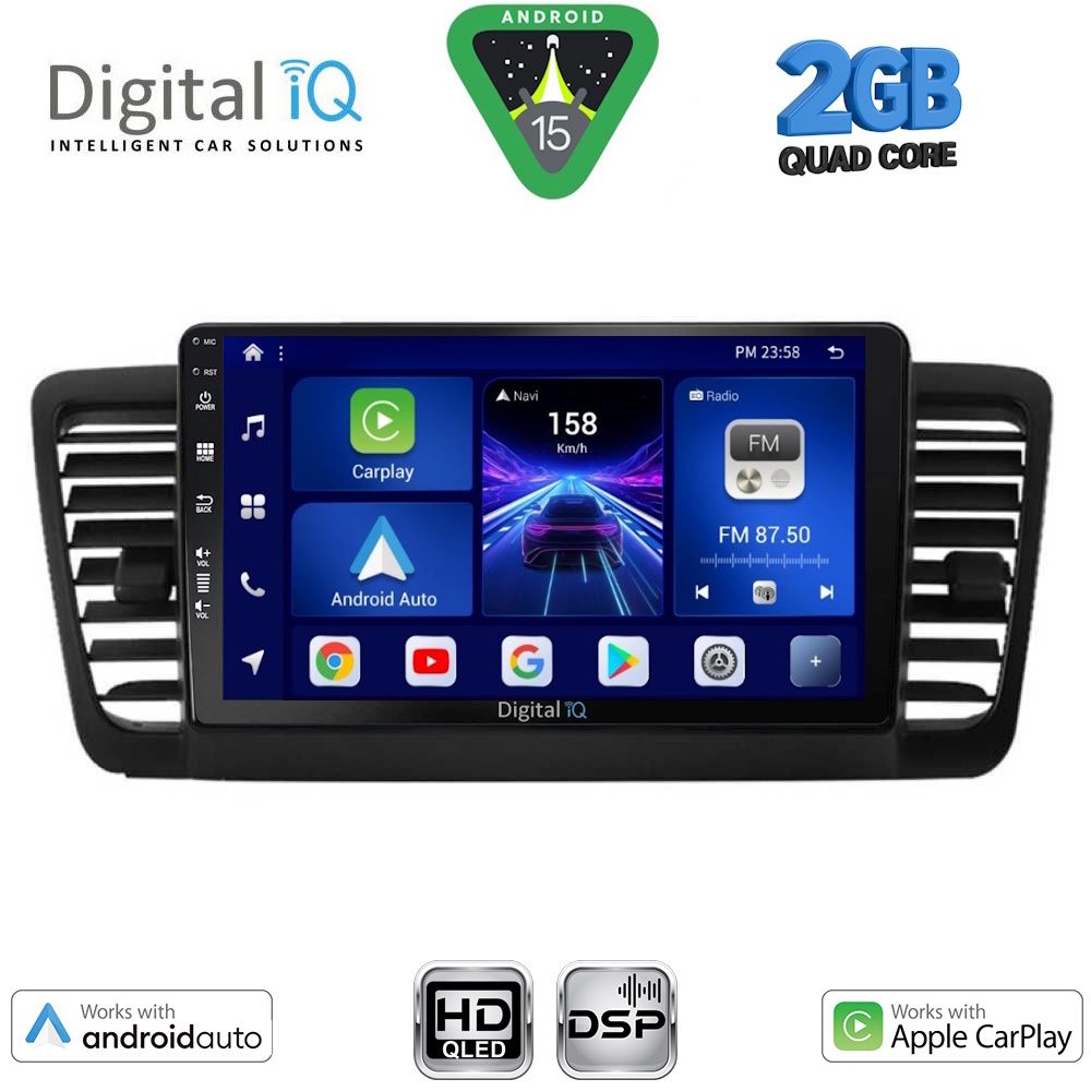 Βλησαρούλης Car Center - DIGITAL IQ BXC 3665_CPAA (9inc) MULTIMEDIA TABLET for SUBARU LEGACY – OUTBACK mod. 2002-2008