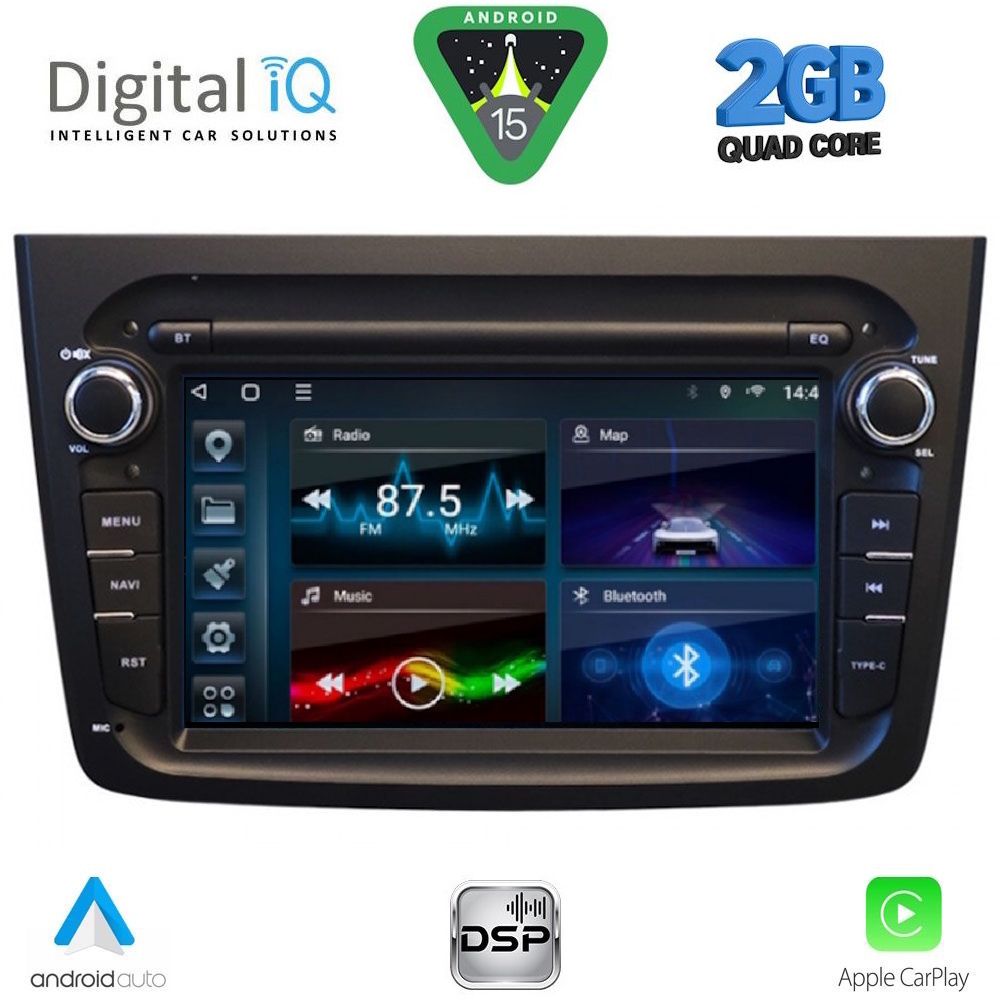 Βλησαρούλης Car Center - DIGITAL IQ BLD 257BL_CPA (7" DECK) MULTIMEDIA SYSTEM for ALFA ROMEO MITO mod. 2008-2018 (BLACK)