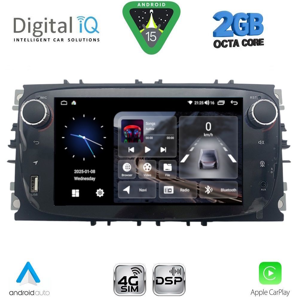 Βλησαρούλης Car Center - DIGITAL IQ BLF 303SB_CPA (7" DECK) MULTIMEDIA SYSTEM for FORD mod. 2007-2011 (Touch buttons)